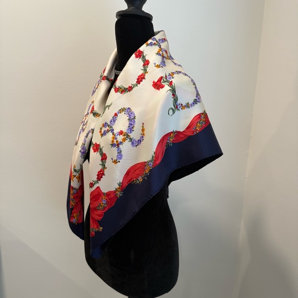 Authentic Christian Dior Floral Silk Scarf - Picture 3 of 10